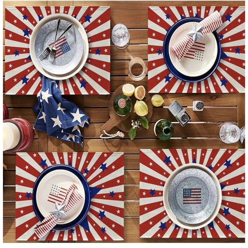 Let Freedom Ring Decorative One Sided Placemats Set Of 4 (12in x 18in) NEW